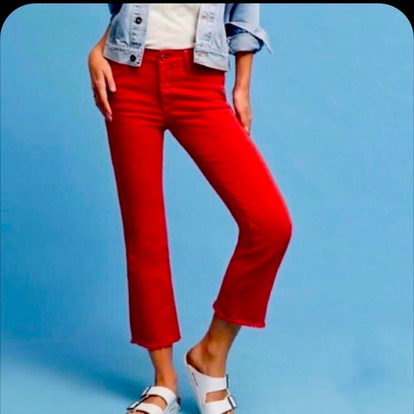 Anthropologie Pilcro Frayed Red Jeans - Picture 1 of 2
